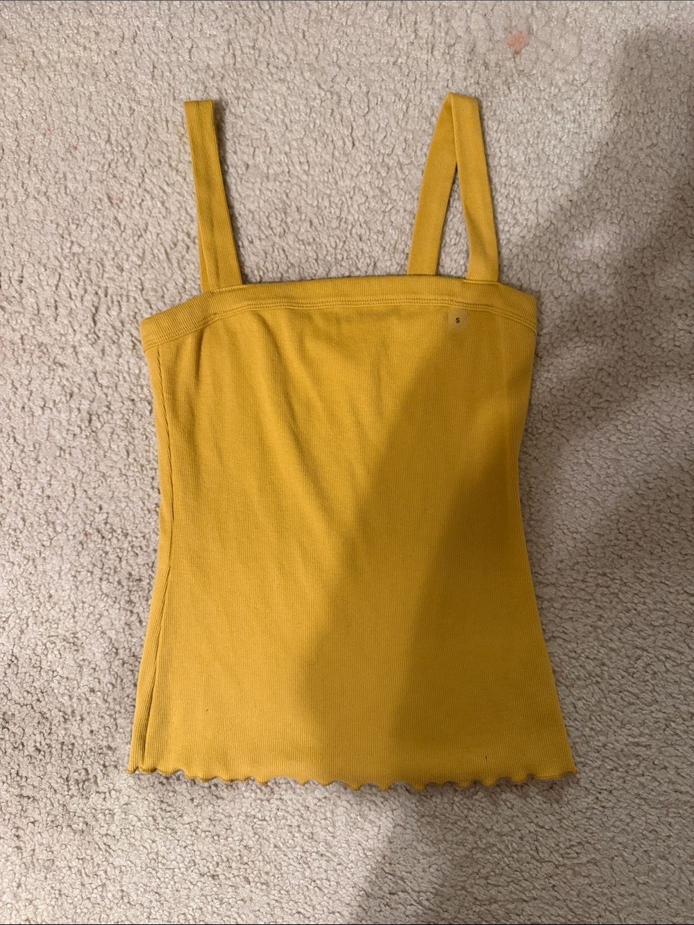 American Eagle Outfitters Ribbed Square-Neck Camisole in Mustard